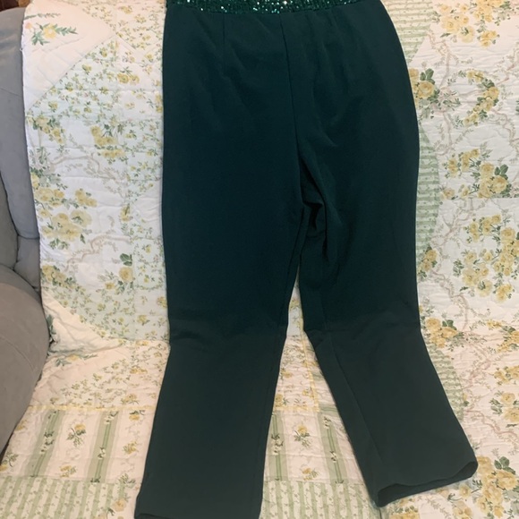 Green Holiday Christmas Pants Romper - Picture 4 of 11